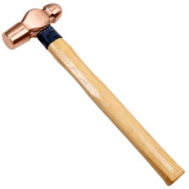 WEDO Copper Ball Peen Hammer 40 oz(2-1/2lb), Ball Pein Hammer with Wooden Handle, Length 365mm(14"), Die-Forged, Corrosion Resistant, DIN Standard