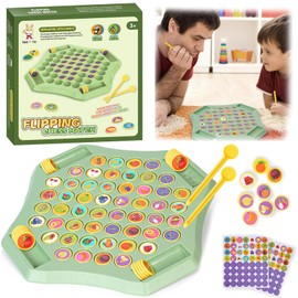 Flip Chess Memory Game, hvbcdxz Flipping Chess Memory Chess Game, Memory Matching Game Flipping Chess Match Board Game Party Travel Desktop Puzzle Strategy Games for Kids and Adults (2-Fruit)