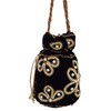 Purpledip Chenille Potli Bag (Clutch, Drawstring Purse): Intricate Bead Work