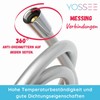 Yossee Duschschlauch 2 Meter PVC Glatter Brauseschlauch mit verdrehsicheren Messinganschlüssen,