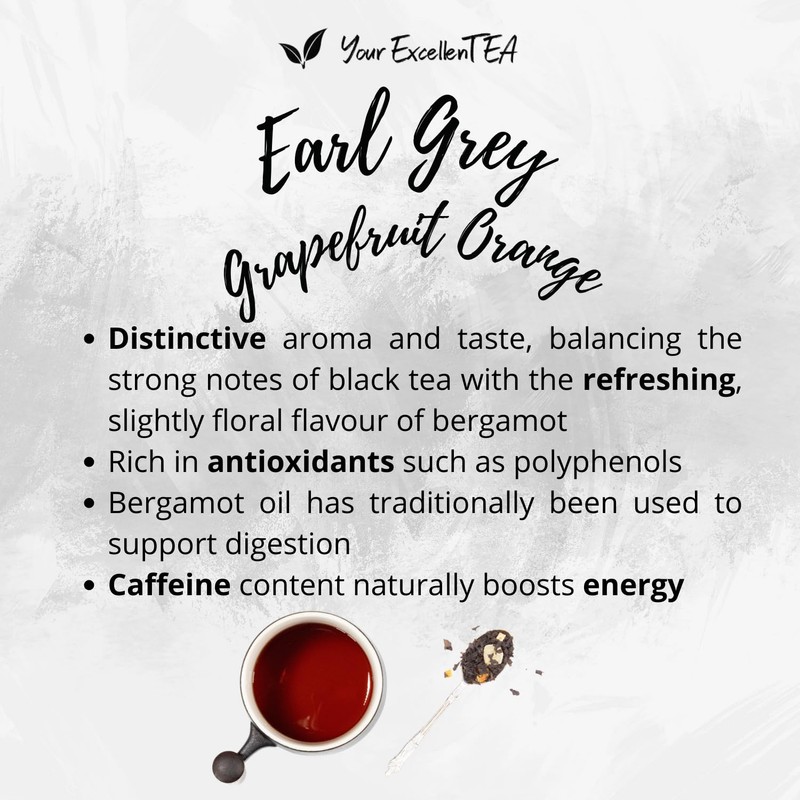Earl Grey Grapefruit Orange Black Loose Leaf Tea Ceylon Sri