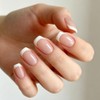 modelones Uñas Postizas Modelones French Tips Press-On Cortas Y Cuadradas