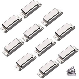 WOOCH Magnetic Door Catch - 50lb High Magnetic Stainless Steel Heavy Duty Catch for Kitchen Bathroom Cupboard Wardrobe Closet Closures Cabinet Door Drawer Latch (Silver, 10-Pack)