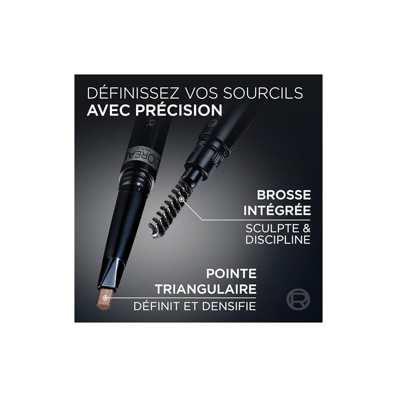 L'Oréal Paris, Lápiz de Cejas Retractil, Infallible Brows Triangular Pencil,
