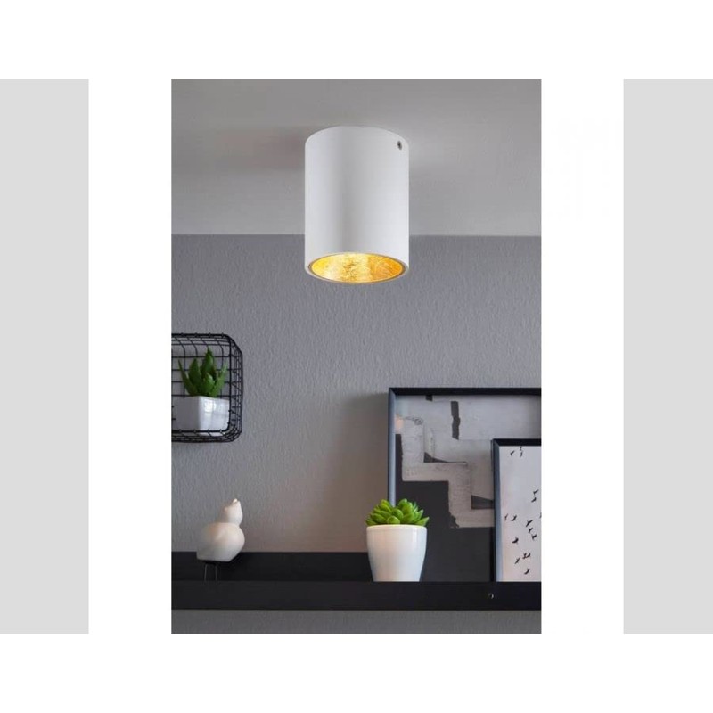 EGLO Wall/Ceiling Lamp, Aluminium, Plastic Integriert, 4 W, White, Gold