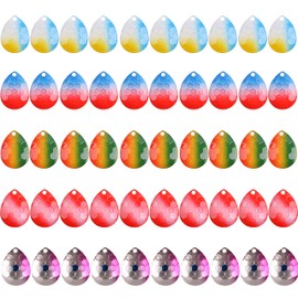 Fishing Spinners Colorado Blades Walleye Spinner- 50Pcs Colorful Colorado Painted Spinner Blades for DIY Lure Making Kit Inline Spinners Crawler Harness Walleye Rig