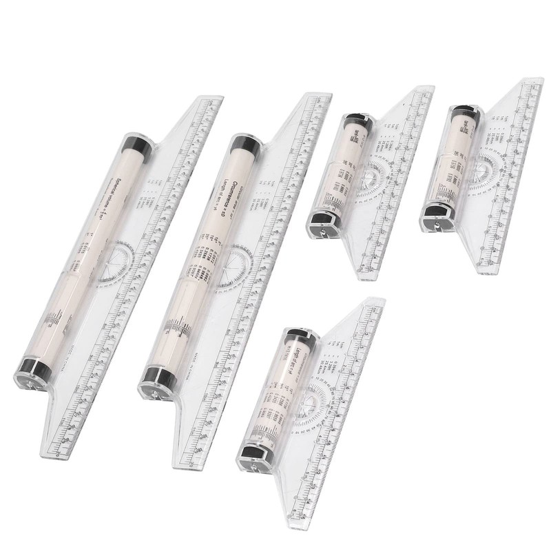 Measuring Rolling Ruler, 5 Pieces 6 Inch 12 Inch Clear