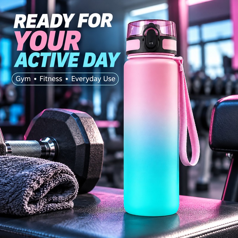 Gradient Water Bottle for Gym & Outdoor Use – BPA-Free