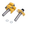 2Pcs Tongue Groove Router Bit T Shape 3 Teeth 1