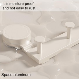 HGZBS No-Drilling Movable Suction Cup Hooks for Shower, Wall, Door - Ideal for Bathroom and Kitchen. Hang Robes, Towels, Keys, and Bags. Dual-Suction Towel Hooks for Bathroom (White, 7 Hooks)