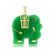 Natural Jade Elephant Figurine Pendant - Real Jade Pendant 14k
