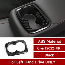 BRMYL ABS Carbon Fiber for 2022 11th Gen Honda Civic Accessories Cup Holder Panel Cover Water Holder Frame Trim Decals Interior Decorative for 2022 Honda Civic Accessories Interior Decoration Sticker