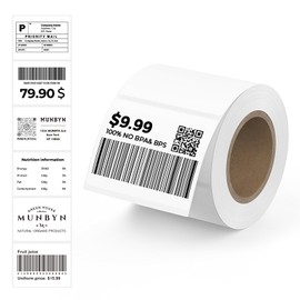 MUNBYN M110/M220/M221/M120 Thermal Label Sticker Small Size 1.57'' x 1.18'' (40 x 30mm), Square, White, Multi-Purpose Self-Adhesive Thermal Labels, 230 Sheets/1 Roll
