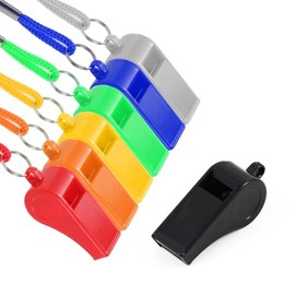 Plume'CHJ Whistle, 2 paquetes de silbatos deportivos de plástico con cordón, silbato de sonido nítido y fuerte, ideal para entrenadores, árbitros y funcionarios