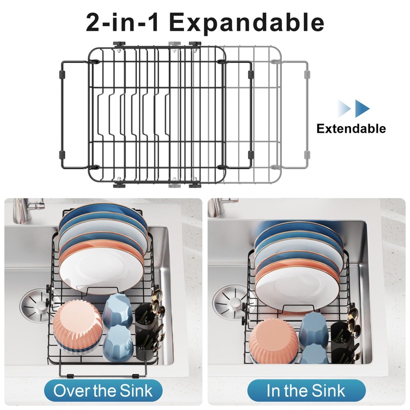 iSPECLE Expandable in Sink Dish Drying Rack - Adjustable Capacity