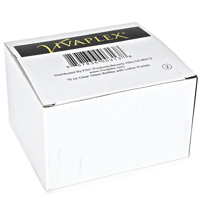 Vivaplex, 2, Large, 16 oz, Empty, Clear Glass Bottles with
