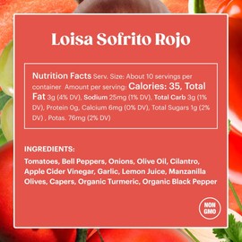 Loisa Cooking Sauce, Non-GMO, No-MSG, No Preservatives, No Artificial Coloring, No Artificial Flavors, Vegan, Pure Latin Flavor (Sofrito Rojo Two Pack)