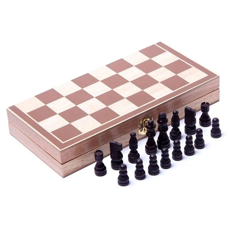 BlueSnail 15" Classic Vintage Standard Folding Wooden Chess Set, Foldable