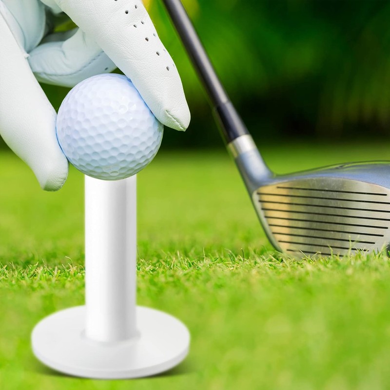 9 Pcs White Golf Rubber Tees for Practice and Driving
