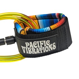 Pacific Vibrations Longboard Ankle leash 9ft Lime 7mm double swivel