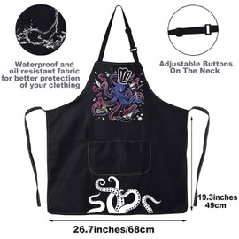 JNIAP Octopus Cooking Apron Octopus Lover Gifts Octopus Kitchen Accessories Octopus Baking Apron Octopus Chef Gifts (Octopus apron)