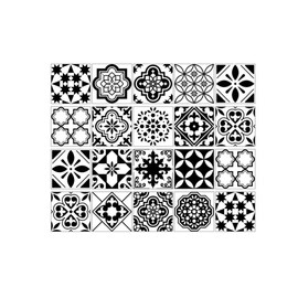 BuerHomie Bathroom Tile Stickers Bathroom Kitchen 20 x 20 cm Mosaic Black and White