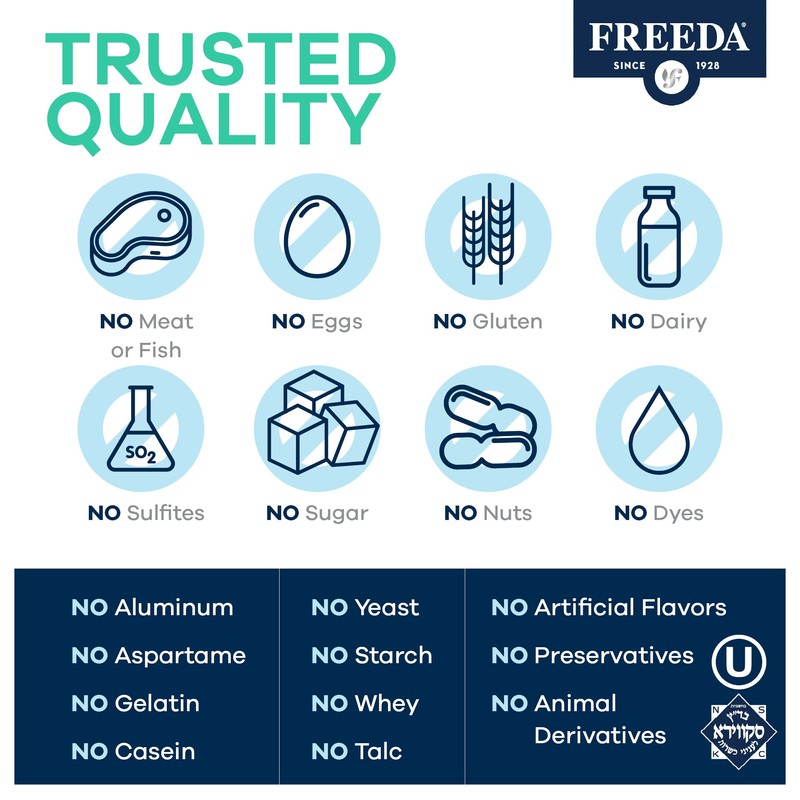 FREEDA Buffered Vitamin C 500mg – Non-Acidic Calcium Ascorbate –