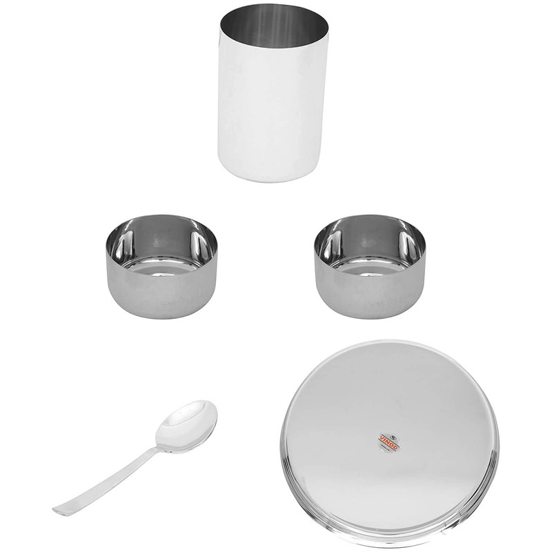 Vinod Stainless Steel 20 Pc Solid Thali Set, Dinner Set,