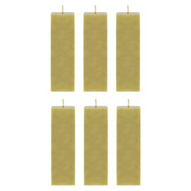 Mega Candles 6 pcs Unscented Solid Square Gold Pillar Candles, Hand Poured Premium Wax Candle 2 Inch x 6 Inch, Home Décor, Wedding Centerpieces, Birthdays, Celebrations, Party Events, Holidays