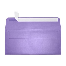 #10 Square Flap Envelopes w/Peel & Press (4 1/8 x 9 1/2) - Amethyst Purple Metallic (50 Qty.) | Business | for Checks, Invoices, Letters & Mailings | Printable | 80lb Text Paper | 5360-17-50