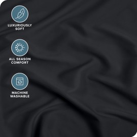 Bare Home Fitted Bottom Sheet Twin - Premium 1800 Microfiber - Ultra-Soft Wrinkle Free - Deep Pocket - Fitted Sheet (Twin, Black)