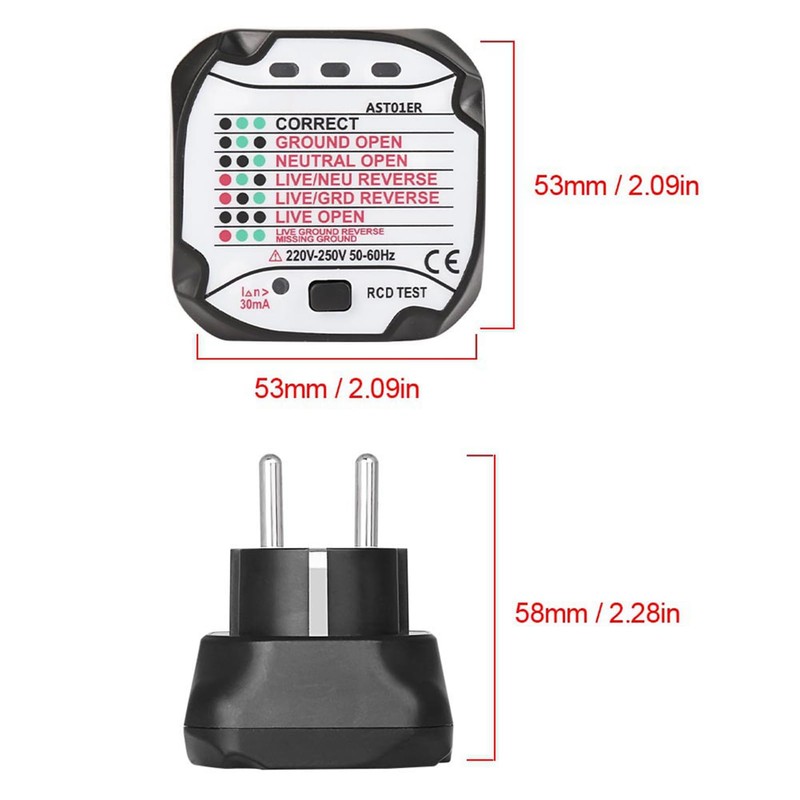 BSIDE AST01 Portable Professional Automatic Electric Socket Tester Detector EU