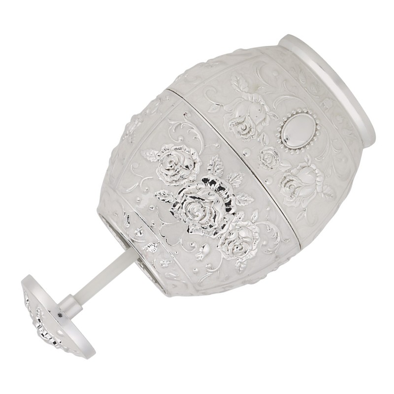 Metal Zinc Alloy Toothpick Holder Flower Pattern Hand Press Toothpick