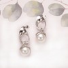 JOLCHIF Silver and Pearl Drop Dangle Earrings for Women 18K