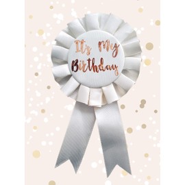 Alandra Birthdays RGB Cream & Rose Gold Metallic Birthday Rosette