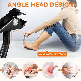 Angled Head Toe Nail Clippers for Thick Nails for Seniors, Slanted Large Toenail Clippers for Men with Wide Jaw, Heavy Duty Sharp Edgy Fingernail Clipper with Long Handle