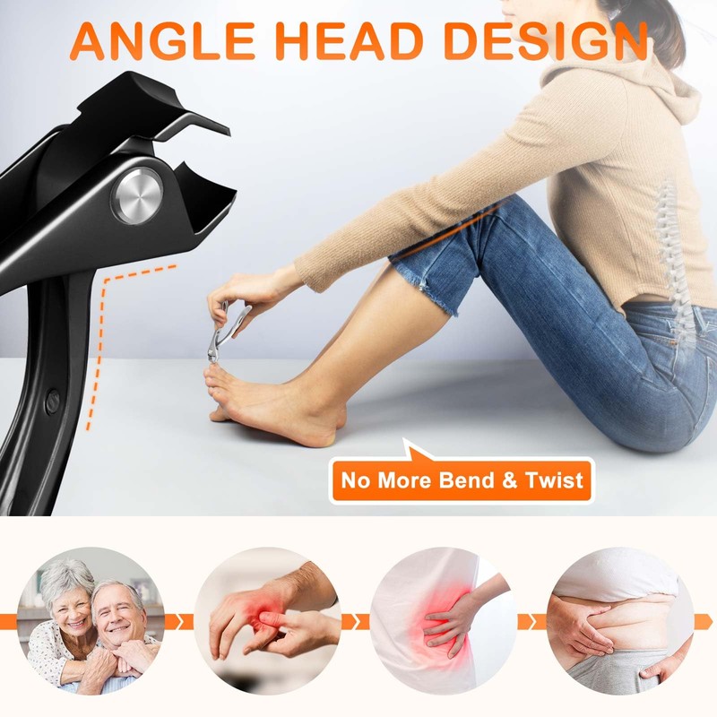 Angled Head Toe Nail Clippers for Thick Nails for Seniors,