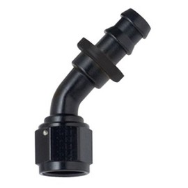 System1 Designs -10AN Black Anodized 45 Degree Socketless Push Lock Hose End