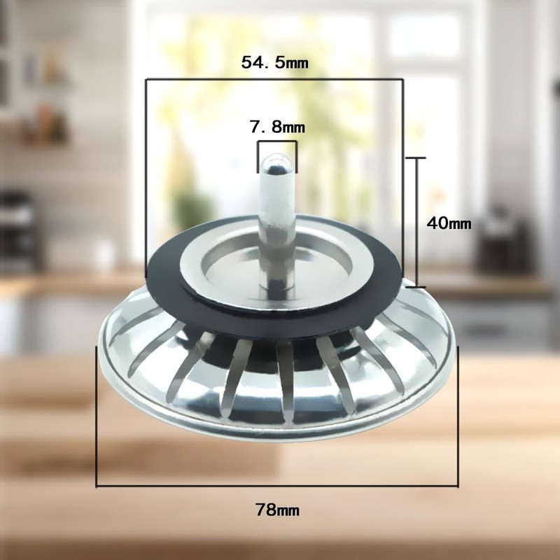 Kitchen Sink Strainer Plug, Stainless Steel, Interchangeable Emoji Design (bh-78mm)