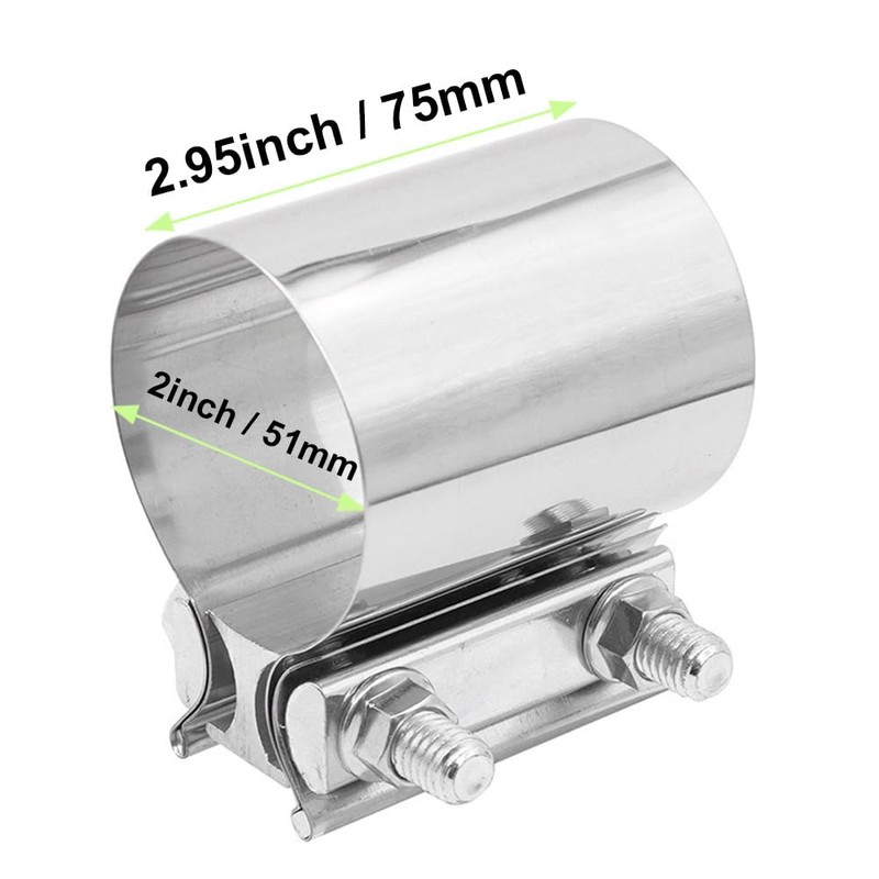 Exhaust Clamp 2 inch, 75mm Butt Joint Band Exhaust Clamps