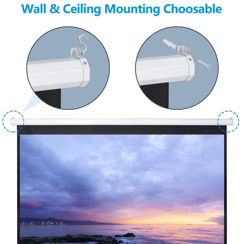 Segawe 80 inch 16:9 Manual Pull Down Projector Projection Screen