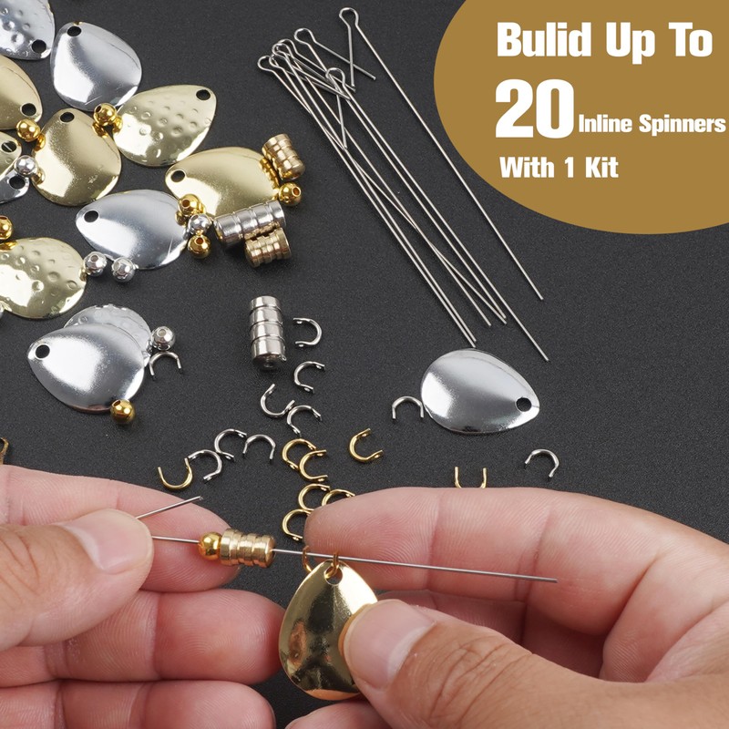 FUSIGO 140pcs Spinner Making Kit Fishing Lure Making Supplies DIY