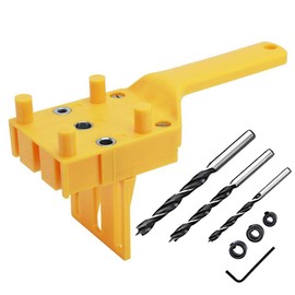 Gasea 8pcs Woodworking Doweling Jig Kit, 6/8/ 10mm Drill Guide Handheld Wood Dowel Hole Saw Drill Tools