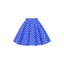 BlackButterfly Kids Vintage 50's Full Circle Girls Swing Skirt (Royal Blue - Polka Dot, 7-8 Years)