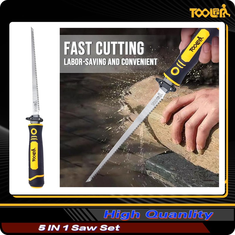 TOOLAN: 5-In-1 Multi Blades Hand Saw, 6 Inch(11T/16T) Double Edges
