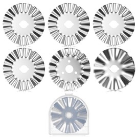 45mm Pinking Rotary Cutter Blades, 6 Pcs Wave Rotary Blades Replacement Set, Decorative Blade Fabric Paper Cutting Tool for Quilting, Sewing, Arts and Crafts