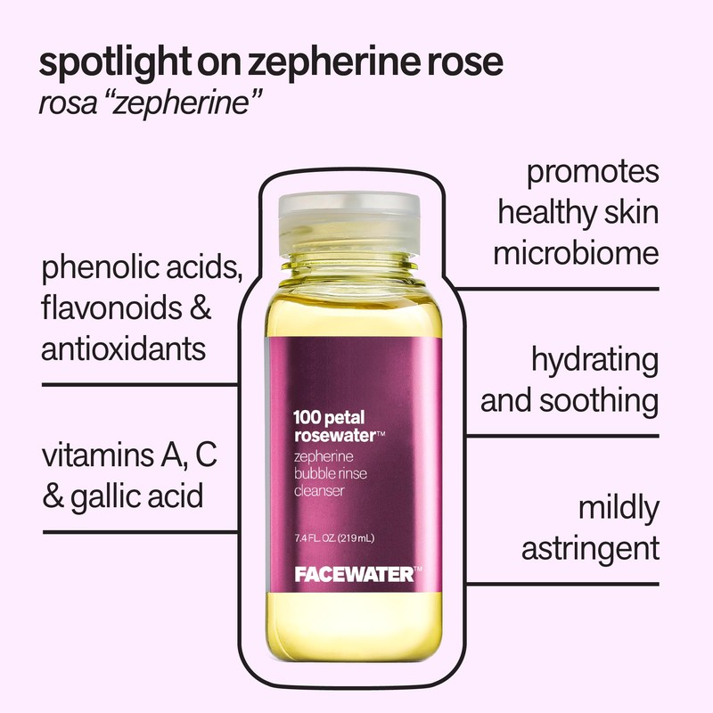 PLANT BEAUTY DISTILLERY Facewater Zepherine Facial Cleanser Rosewater 100 Petals