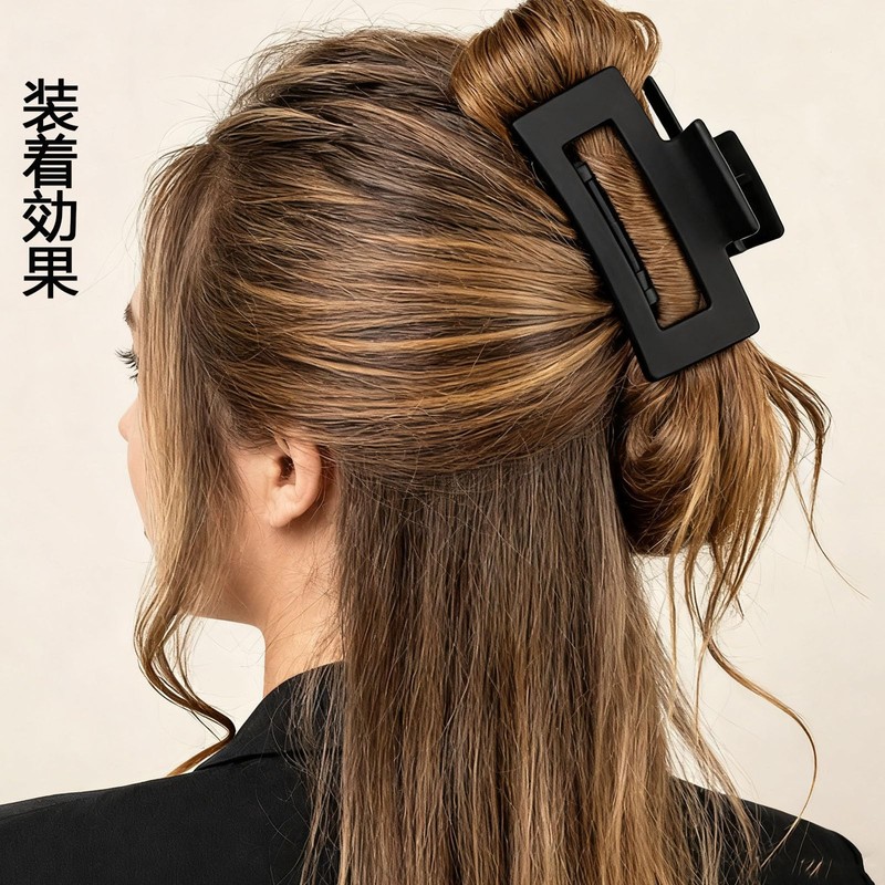 RuiMi シンプルでな髪留めクリップ大きくて丈夫だ髪量が多い女性のヘアピン気質シンプルな髪飾り（8個セット）