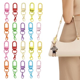 Pack of 20 Small Carabiner Hooks, Metal Colourful Lobster Hooks, Mini Lobster Keyring, Suitable for Keys, Hanging Toys, DIY Accessories (Multi-Colour)