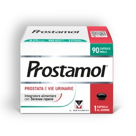 Prostamol 90 Capsule Molli - Integratore Alimentare a base di Serenoa repens (320 mg) per la Funzionalità della Prostata e delle Vie Urinarie. Senza Glutine.